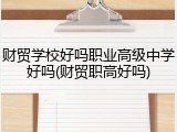 财贸学校好吗职业高级中学好吗(财贸职高好吗)
