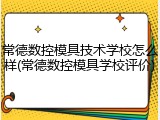 常德数控模具技术学校怎么样(常德数控模具学校评价)