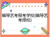 编导艺考报考学校(编导艺考择校)