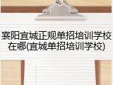 襄阳宜城正规单招培训学校在哪(宜城单招培训学校)