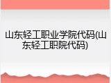 山东轻工职业学院代码(山东轻工职院代码)