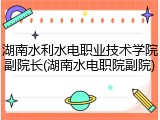 湖南水利水电职业技术学院副院长(湖南水电职院副院)