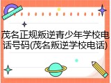 茂名正规叛逆青少年学校电话号码(茂名叛逆学校电话)