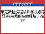 莱芜数控编程培训学校哪家好点(莱芜数控编程培训推荐)