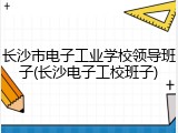 长沙市电子工业学校领导班子(长沙电子工校班子)