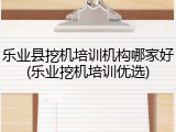 乐业县挖机培训机构哪家好(乐业挖机培训优选)