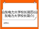 山东电力大学校长简历(山东电力大学校长简介)