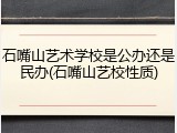 石嘴山艺术学校是公办还是民办(石嘴山艺校性质)