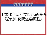 山东化工职业学院运动会流程表(山化院运会流程)
