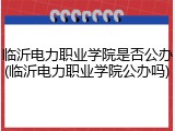 临沂电力职业学院是否公办(临沂电力职业学院公办吗)