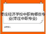 枣庄经济学校中职有哪些专业(枣庄中职专业)