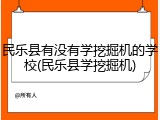 民乐县有没有学挖掘机的学校(民乐县学挖掘机)