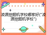 凌源挖掘机学校哪家好("凌源挖掘机学校")