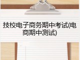 技校电子商务期中考试(电商期中测试)
