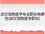 武汉宠物医学专业职校有哪些(武汉宠物医专职校)