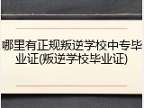 哪里有正规叛逆学校中专毕业证(叛逆学校毕业证)