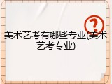 美术艺考有哪些专业(美术艺考专业)