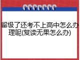 留级了还考不上高中怎么办理呢(复读无果怎么办)