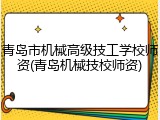 青岛市机械高级技工学校师资(青岛机械技校师资)