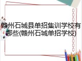 赣州石城县单招集训学校有哪些(赣州石城单招学校)