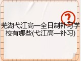 芜湖弋江高一全日制补习学校有哪些(弋江高一补习)