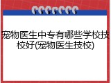 宠物医生中专有哪些学校技校好(宠物医生技校)