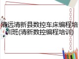清远清新县数控车床编程培训班(清新数控编程培训)