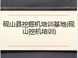 砚山县挖掘机培训基地(砚山挖机培训)