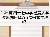 郑州第四十七中学是贵族学校嘛(郑州47中是贵族学校吗)