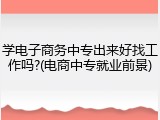 学电子商务中专出来好找工作吗?(电商中专就业前景)