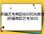 新疆艺考舞蹈培训机构推荐(新疆舞蹈艺考培训)