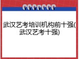 武汉艺考培训机构前十强(武汉艺考十强)