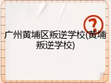 广州黄埔区叛逆学校(黄埔叛逆学校)