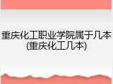 重庆化工职业学院属于几本(重庆化工几本)