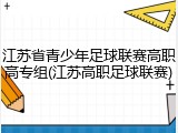江苏省青少年足球联赛高职高专组(江苏高职足球联赛)