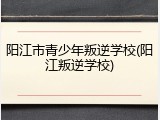 阳江市青少年叛逆学校(阳江叛逆学校)