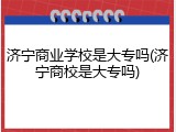 济宁商业学校是大专吗(济宁商校是大专吗)