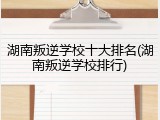 湖南叛逆学校十大排名(湖南叛逆学校排行)