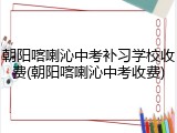 朝阳喀喇沁中考补习学校收费(朝阳喀喇沁中考收费)