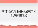 滨江挖机学校排名(滨江挖机培训排行)