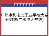 广州水利电力职业学校大专分数线(广水校大专线)