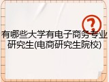 有哪些大学有电子商务专业研究生(电商研究生院校)
