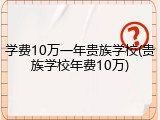 学费10万一年贵族学校(贵族学校年费10万)