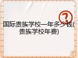 国际贵族学校一年多少钱(贵族学校年费)