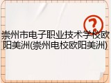 崇州市电子职业技术学校欧阳美洲(崇州电校欧阳美洲)
