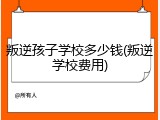 叛逆孩子学校多少钱(叛逆学校费用)