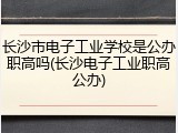 长沙市电子工业学校是公办职高吗(长沙电子工业职高公办)