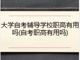大学自考辅导学校职高有用吗(自考职高有用吗)
