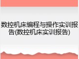 数控机床编程与操作实训报告(数控机床实训报告)