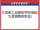 九龙坡工业数控学校地址(九龙坡数控校址)